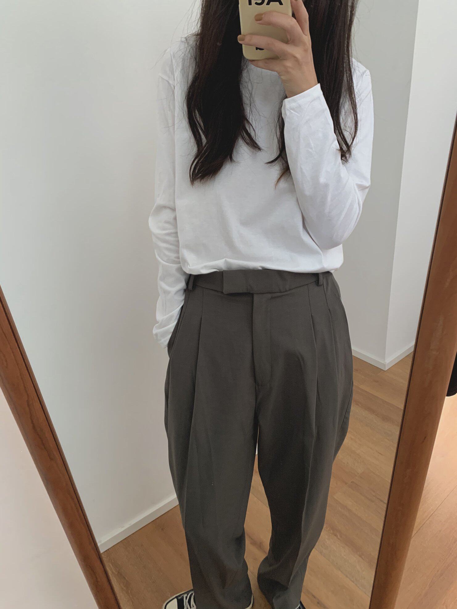 A Little Orange Old paragraph upgrade with long sleeves bottom full cotton white t