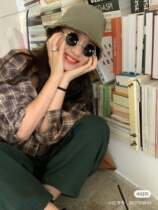 A Little Orange series early autumn new elastic waist loose emerald slacks