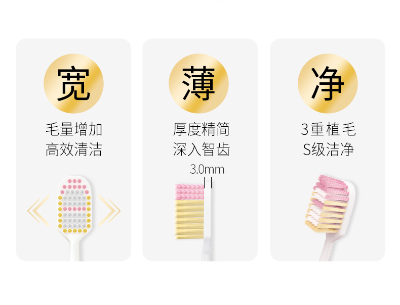狮王 61孔宽头牙刷 2只 图2