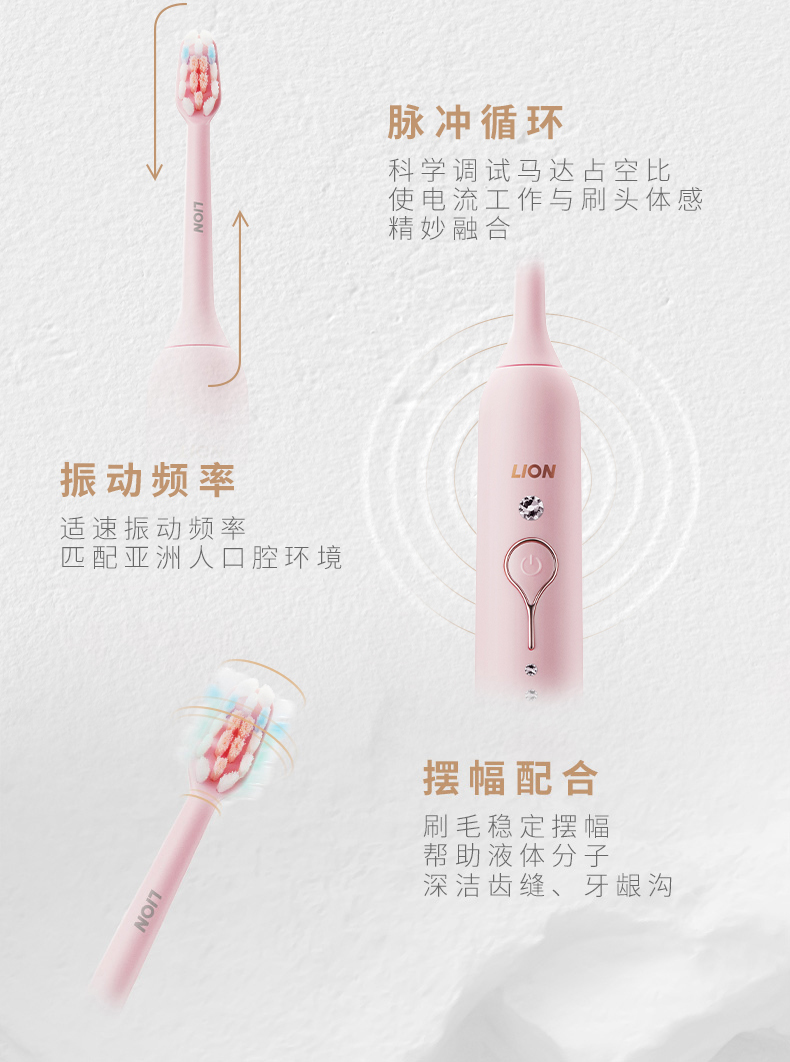 日本 狮王X施华洛世奇 SMART KEY 钻光电动牙刷 镶嵌水晶 图5