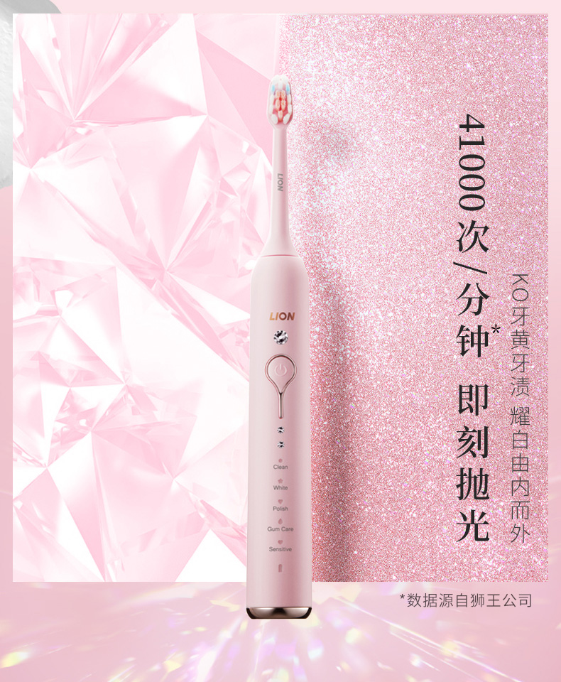 日本 狮王X施华洛世奇 SMART KEY 钻光电动牙刷 镶嵌水晶 图4