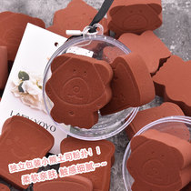 2 cute bear biscuit powder puff bread beauty egg super soft wet and dry chocolate sponge makeup egg