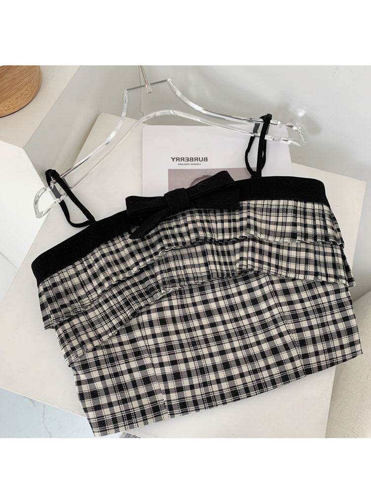 Liu Yifei's Guangzhou XIII shivering suppliers pick up missing summer new butterfly knot harness grid small vest