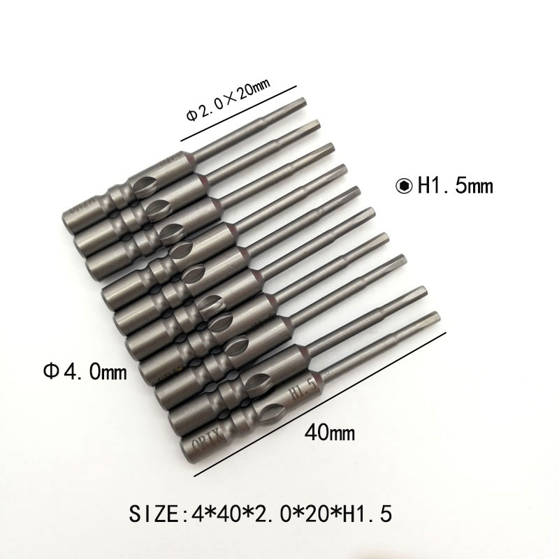 High quality 800 plus hard electric screwdrivers head inner hexagonal batch 801 strong magnetic 40 long 60mmH1 5H2 5H3H4 5H3H4