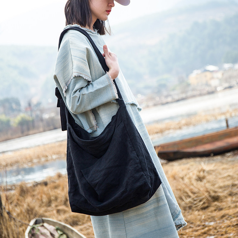 Ma colorless original design black slope bag female single shoulder bag simple bag female 2018 new simple liquor