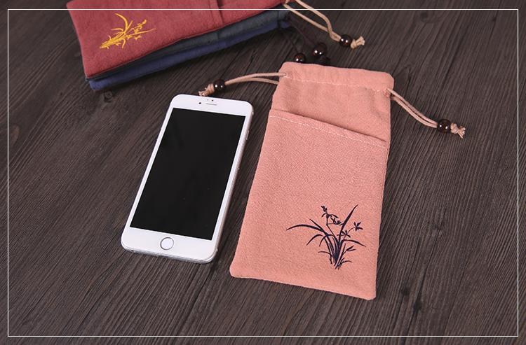 Bông và vải lanh điện thoại di động túi gói điện thoại di động Apple iphone8plus Huawei oppo kê vivo phổ điện thoại di động túi túi gucci nữ