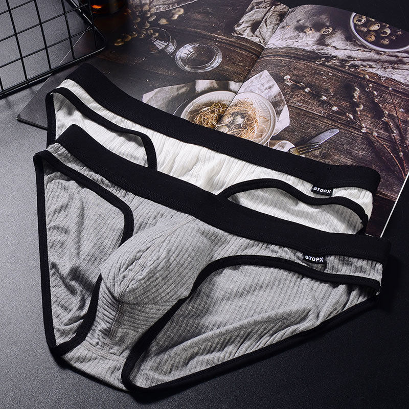 Men's threaded Modale men's underpants low waist sexy breathable underpants large sack bag U convex triangles