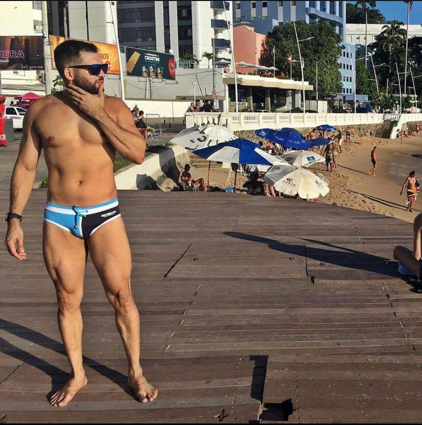 Magnificent Bear Men's Swimming Trunks Low Waist Sexy Fashion Flat Corner Swimsuit Triangle Spa Beach Parquet of Pink Tide Shorts Net Red-Taobao