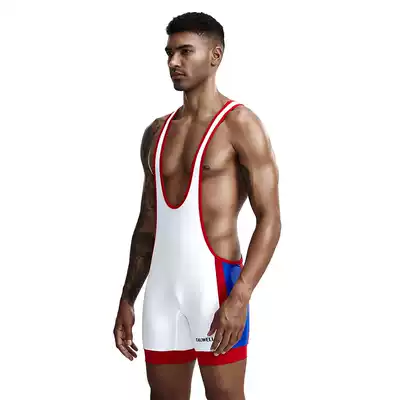 Strong bear men's one-piece vest holding baby bag sexy jumpsuit fitness wrestling uniform weightlifting suit