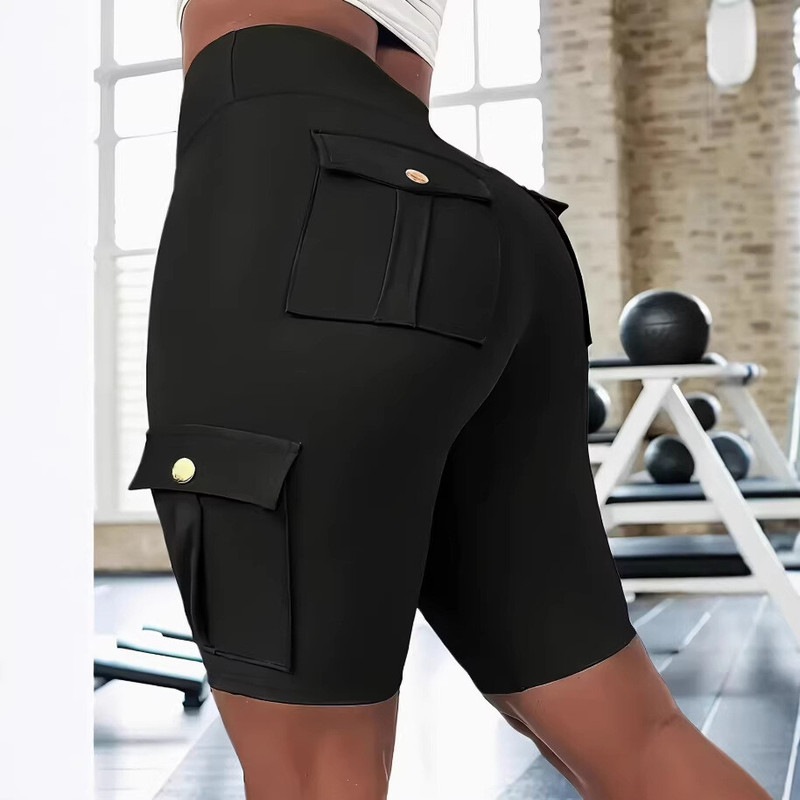 Cross-Border Amazon Temu Breathable Butt-Lifting Button Pocket Sports Yoga Shorts for Women Spring and Summer Tight Leggings Cross-Border Amazon Temu Breathable Butt-Lifting Button Pocket Sports Yoga Shorts for Women Spring and Summer Tight Leggings