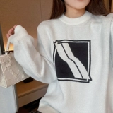 Подлинный Lanbos We11done Bound Circular Lit Sweater Мужской прилив пары скважины