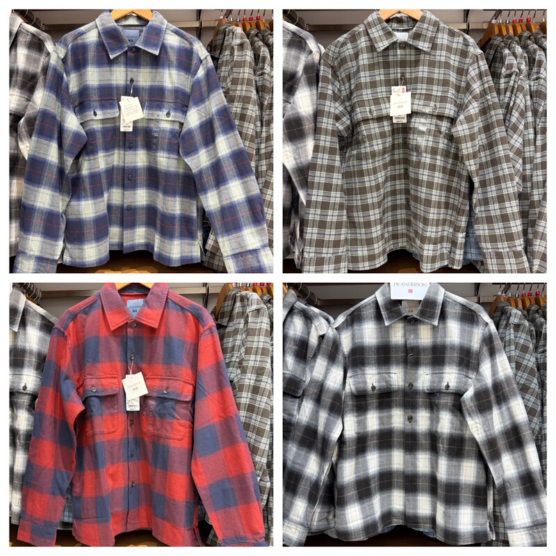 Uniqlo Men'S/Unisex Flannel Double-Pocket Plaid Shirt 488795 488794 486615