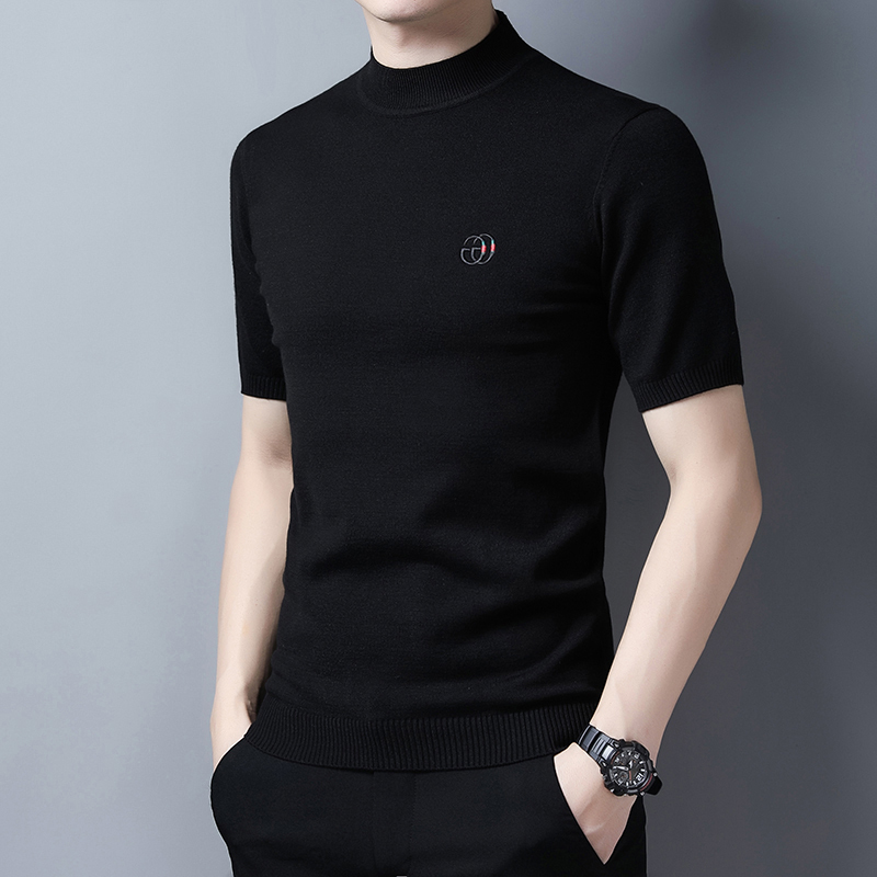 Knitted Short-Sleeve Sweater for Men 2026 Autumn and Winter New Style Half-Sleeve Knitwear Trendy Brand Inner Wear Sweater Popular Versatile Knit Top Knitted Short-Sleeve Sweater for Men 2026 Autumn and Winter New Style Half-Sleeve Knitwear Trendy Brand Inner Wear Sweater Popular Versatile Knit Top