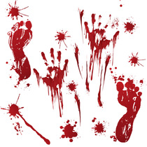 (Halloween)Customer matching blood hands and feet stickers Halloween glass stickers electrostatic stickers window wall decoration