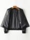 Genuine leather jacket for women, short baseball jacket, high-end first layer sheepskin small jacket, casual versatile round neck slim jacket