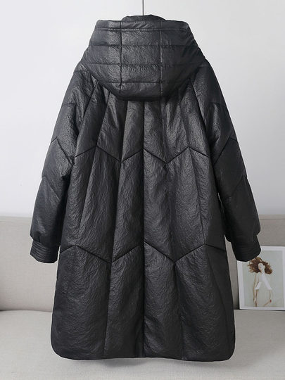 Genuine leather down jacket women's thickened warm large size coat Korean style loose mid-length coat 2025 Haining new style