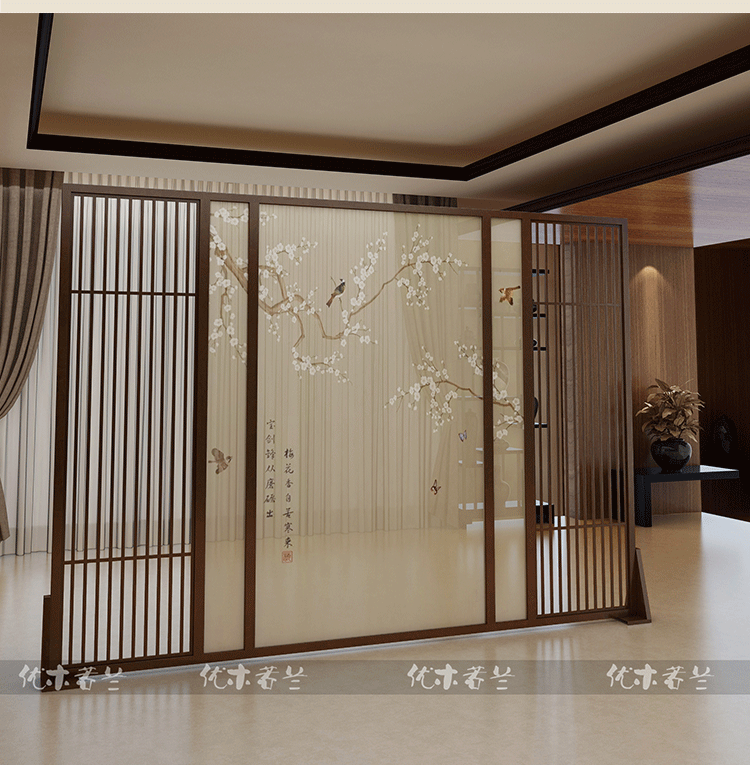 Trung Quốc hiện đại vách ngăn gỗ rắn vách ngăn phòng khách bán trong suốt di động nghiên cứu phân vùng khách sạn màn hình [mận] - Màn hình / Cửa sổ song cửa sổ đẹp