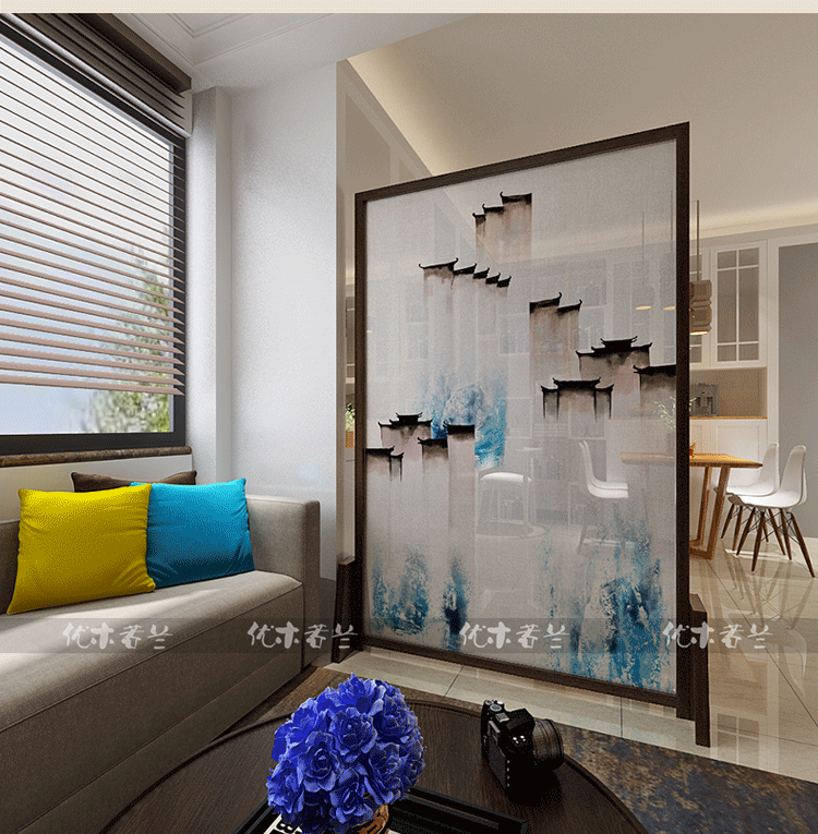 Phòng khách tối giản hiện đại châu Âu hiên phòng ngủ khách sạn nghiên cứu màn hình gỗ bán trong suốt [tường ngựa] - Màn hình / Cửa sổ vách gỗ trang trí phòng khách