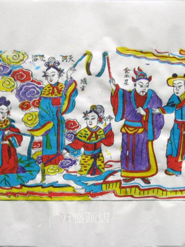 Weifang Yangjiabu Woodblock Новые картины* Оперные легендарные пахеры и ромажная девушка Ян Луошу.