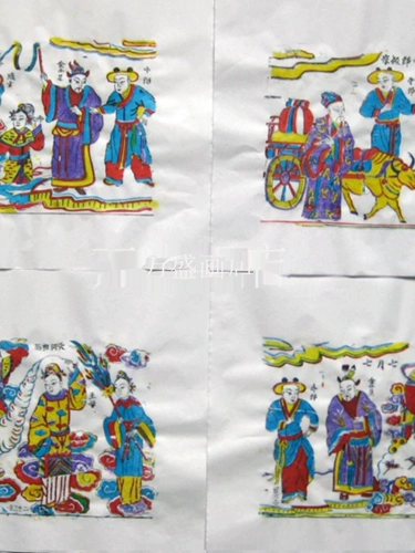 Weifang Yangjiabu Woodblock Новые картины* Оперные легендарные пахеры и ромажная девушка Ян Луошу.
