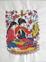 Yangjiabu woodblock year paintings * Beauty strips * embroidered female non-material cultural heritage handmade color printing