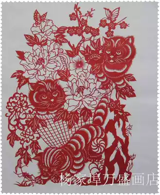 Folk festive paper-cut handmade kitten play butterfly abroad gift gift Good product special New Year gift