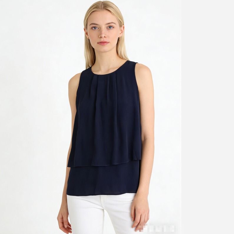 Clearance Sale, No Returns: European and American Jc Vest-Style Viscose Fiber Top, Black