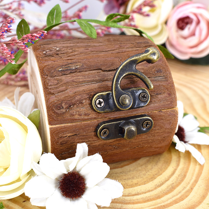 Son Department Custom Wooden Ring Box Eurostyle Groom Bride Wedding lettering Wooden Retro Ring Box Ornament Box