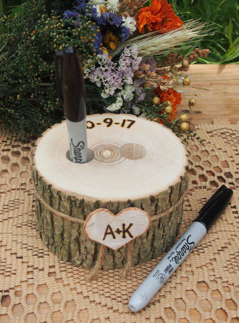 Amazon Exploits Custom Solid Wood Pen Holder Wedding items Decorative Wedding Sign to Taiwan Pendulum Pieces Creative Wedding items