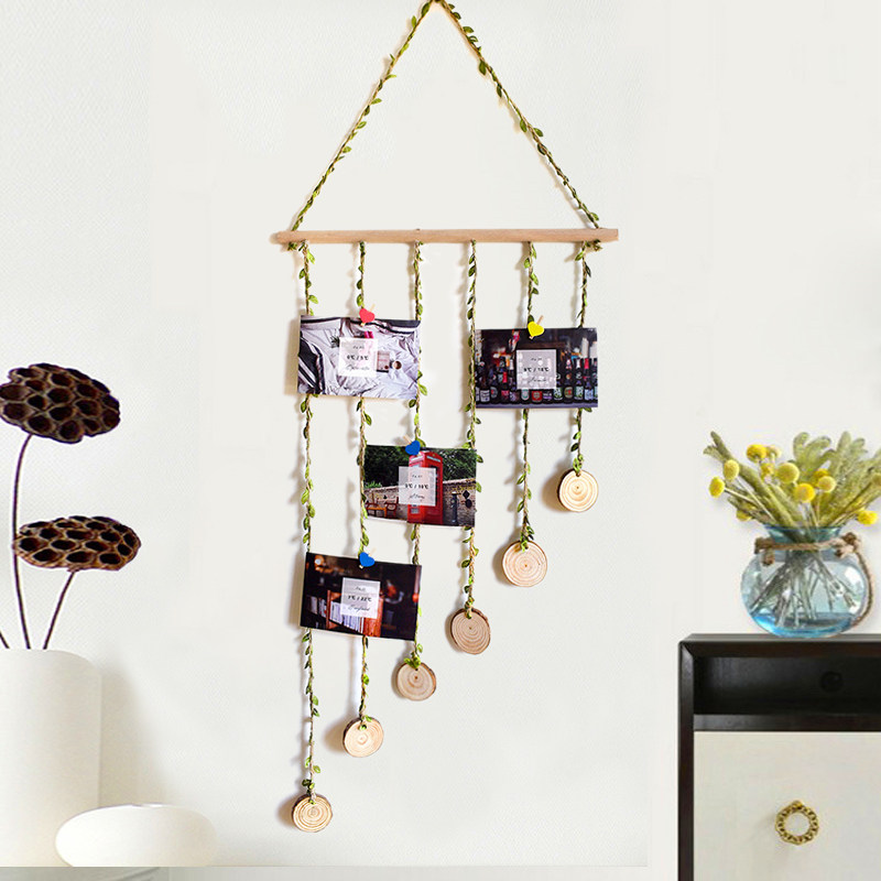 Nordic Dining Room Living Room Dormitory Wall Decoration Artistic Walls Hanging Creative Hemp Clamp Photo Wall