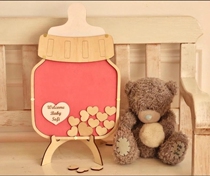 Customised baby shower guests sign up to bottle baby shower Guest book letdown day guest book a message sign to the box