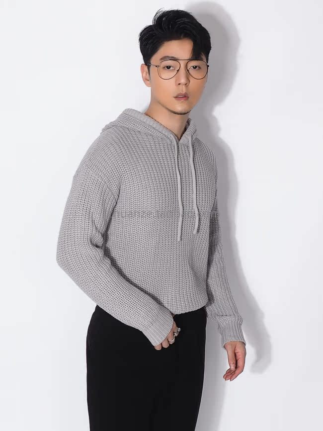 Mùa thu và mùa đông nặng dệt thủ công màu rắn áo len trùm đầu mỏng thủy triều dày retro ấm áo len áo len cổ lọ cho nam