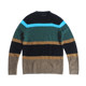 Kawazawa Autumn and Winter Fashionable British Pullover Round Neck Sweater Men's Korean Version Contrast Color Wool Blended Striped Sweater trendy