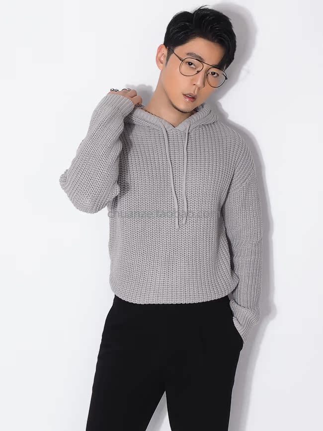 Mùa thu và mùa đông nặng dệt thủ công màu rắn áo len trùm đầu mỏng thủy triều dày retro ấm áo len áo len cổ lọ cho nam