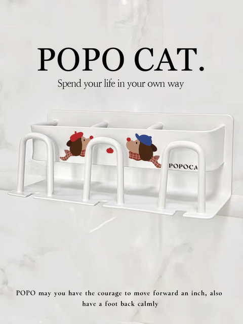 Dachshund Toothbrush Holder, Family of Three Mouthwash Cup Holder, Toothbrush Stand, Bathroom Iron Art Toothbrush Storage Rack