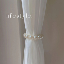 Modern simple curtain straps ABS pearl curtain buckle magnetic light luxury curtains no punching buckle ring binding rope