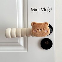 Cute cartoon bear door handle anti-collision pad protective cover winter anti-freeze anti-static door handle gloves universal