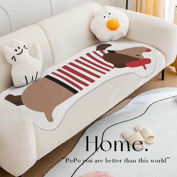 Dachshund Ice Silk Sofa Cushion Summer Cooling Mat 2024 New Light Luxury Non-Slip Seat Cushion High-End Sofa Cover Cloth