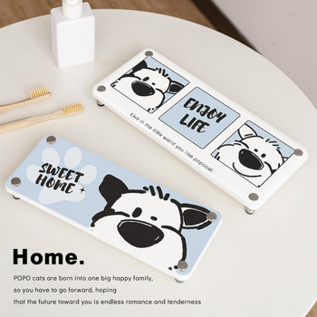 Bathroom Countertop Storage Rack, Creative Water-Absorbing and Quick-Drying Diatomaceous Earth Mouthwash Cup Holder, Toothbrush Coaster, Household Bathroom Cup Holder