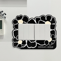 Switch sticker original hand-painted switch decorative wall sticker living room bedroom anti-dirty socket protective cover acrylic frame cover
