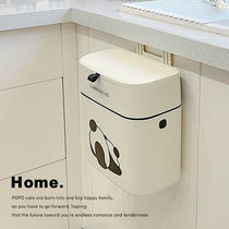 Kitchen trash can hanging household square bathroom sanitary bucket with lid sandwich panda trash can with flip cover