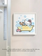 Kitty Bathroom Mural Storage Box, No-Drill Bathroom Folding Shelf, Waterproof Toilet Storage Rack for Clothes