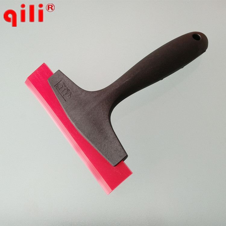 qili Automotive Film Tool Glass Film Buffin Soft Scraper Black Rubber Short Handle Drawing Scraper