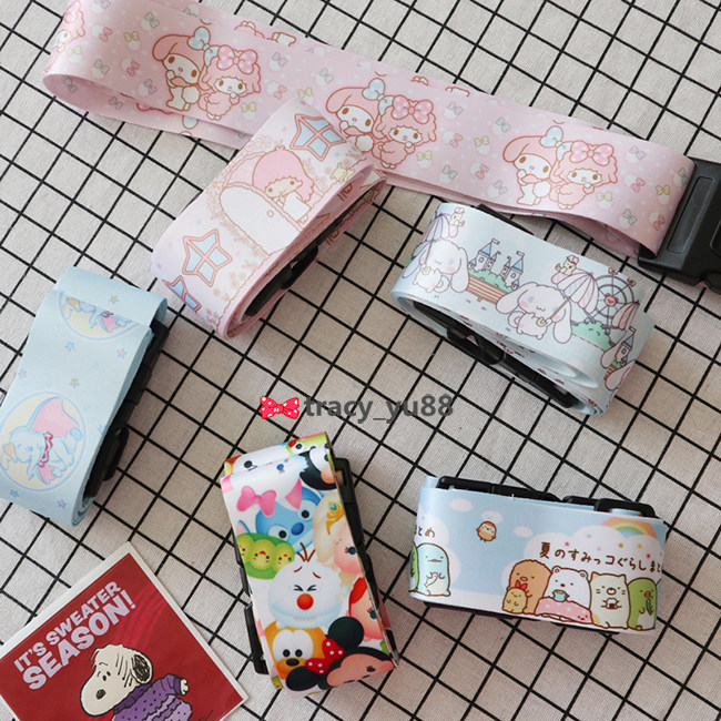 Cartoon Small Animal Suitcase lock strap Cross beating bag with pull-lever case suitcase Suitcase Belts