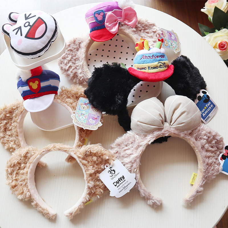 Cute cartoon couple bear anniversary plush hair band headband holiday party decoration hair accessories props