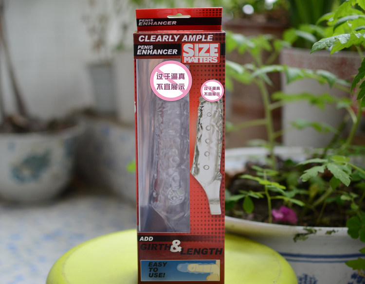 US imports Size Matters male simulation translucent and long coarse diamond penis sleeve fun crystal sleeve