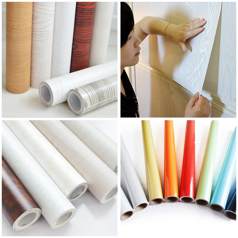 Brick Pattern Self-Adhesive Wallpaper Wood Grain Home Innate Renovated Cling Film Clostride Leather Tattoo Wall Patch Baking Varnish Sticker Waterproof Table Sticker Thickness