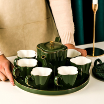 Modern minimalist creative ceramic cup complete set of tea maker Cup Nordic teapot tea cup set home living room water Cup