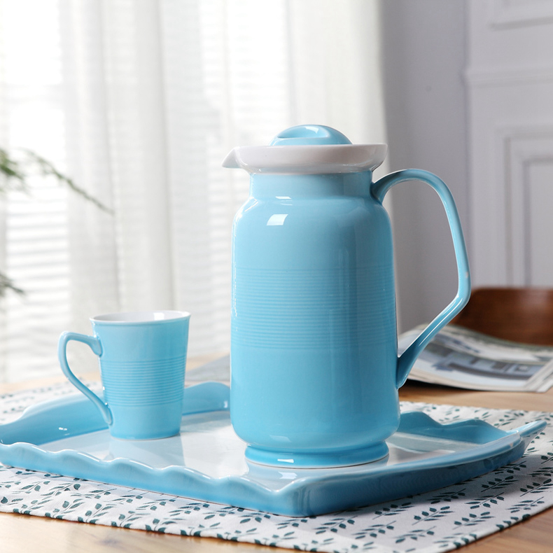 European ceramic cup with a cup glass suits for home water with tea sets suit cold water ceramic mail bags