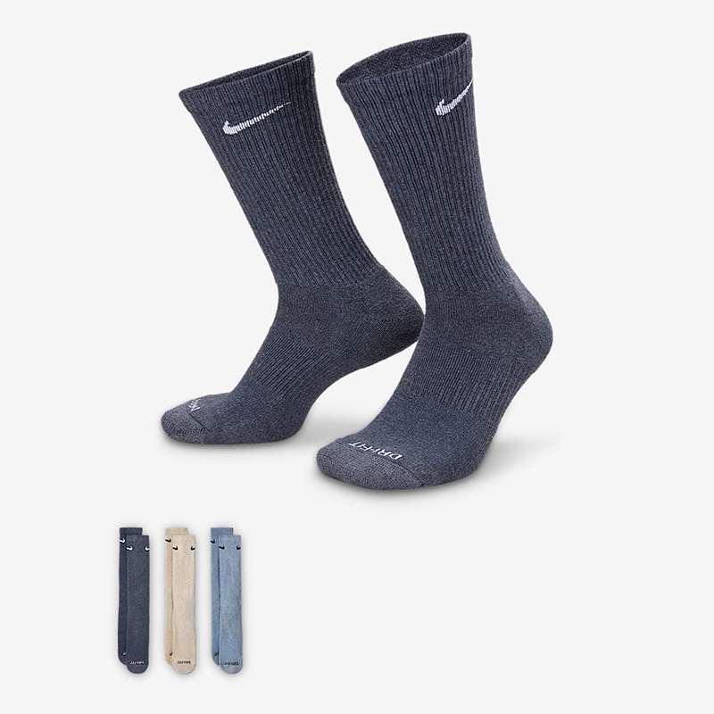 Nike Men's and Women's Socks 2025 Spring New Style Comfortable Quick-Drying Mid-Calf Sports Training Socks Three Pairs Sx6888-901